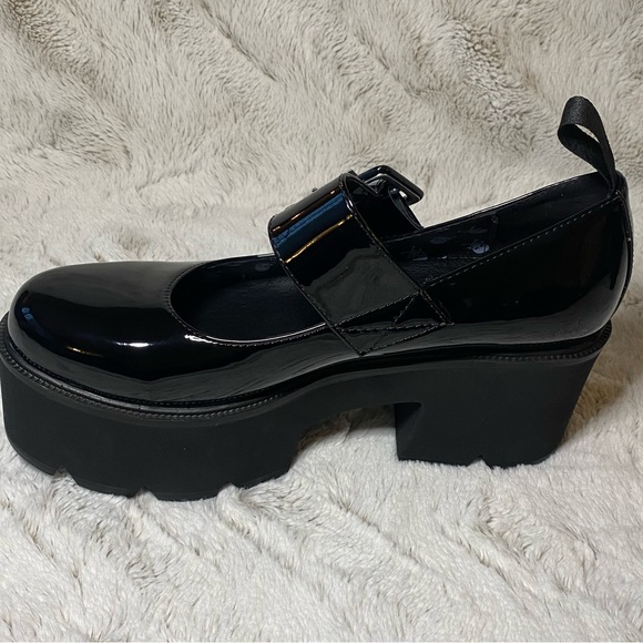 Black Patent Hallway Platform Mary Janes - Picture 2 of 12
